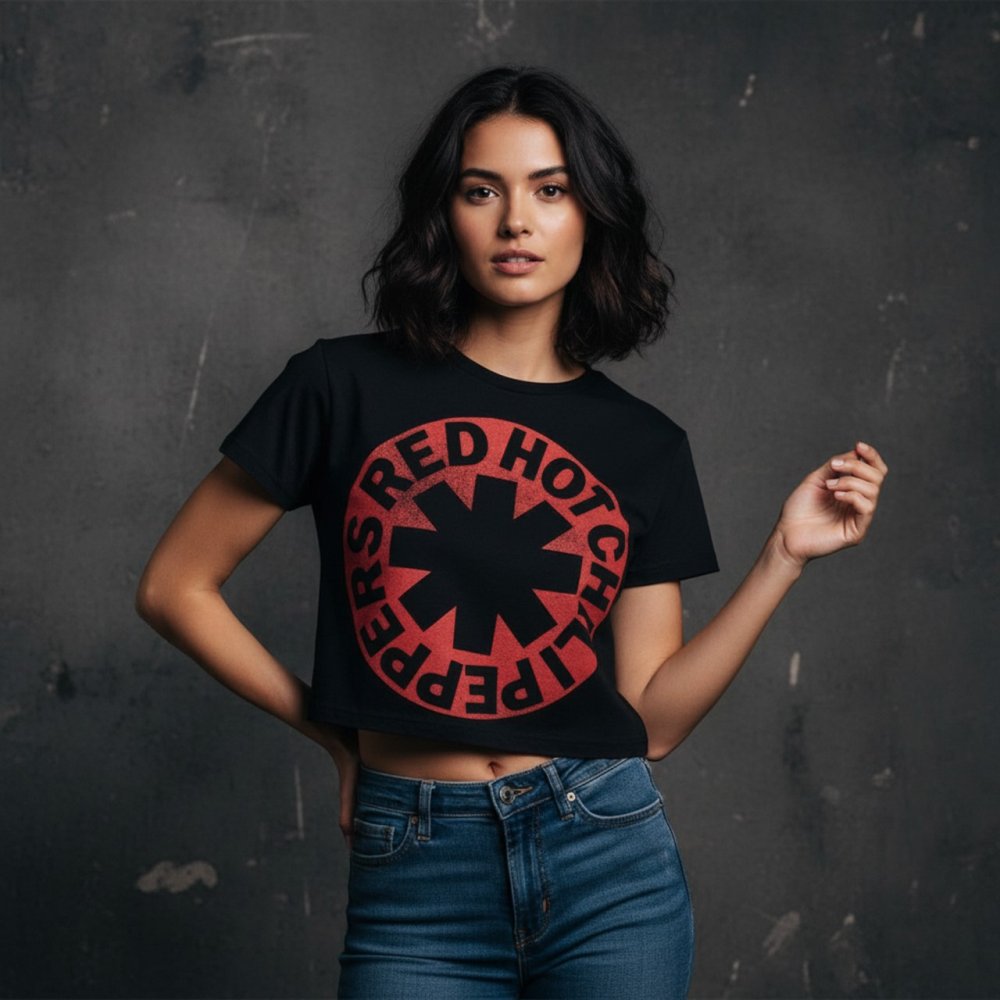 Red Hot Chili Peppers - Asterisk Circle Crop top - Schwarz